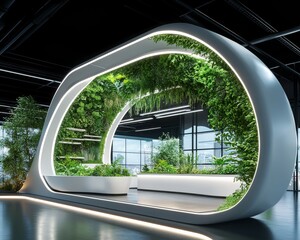 Modern Sustainable Interior with Indoor Plants