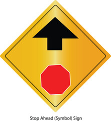Stop Ahead (Symbol) Sign
