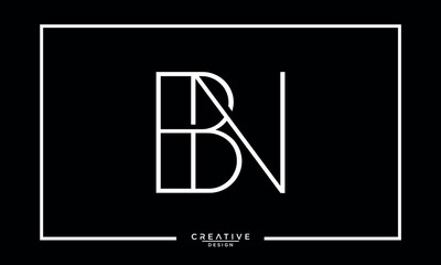 BN, NB, B, N, Abstract Letters Logo Monogram