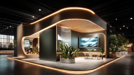 Modern Exhibit Booth with Elegant Design Elements