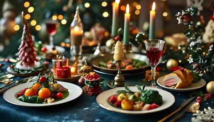 A festive feast indulge in a lavish holiday dinner celebration with exquisite dishes elegant decor and warm ambiance perfect for gathering with loved ones and creating memorable moments together