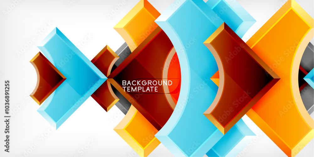 Poster geometric design abstract background - circles and triangles