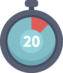 Stopwatch is showing that 20 seconds have passed on the timer