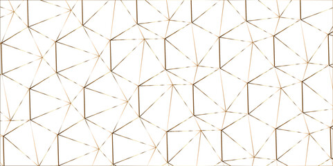 Abstract of simple golden line triangle pattern geometric background. Seamless geometric polygonal repeatable pattern swatch background, Trendy design vector background for web backdrop  print.