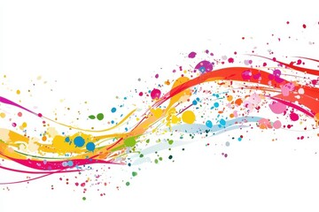 Vibrant splash of colors creating an abstract wave of creativity and energy in bright hues