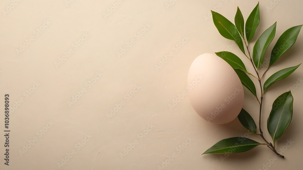 Poster minimal easter decoration a single pastelcolored egg resting on a smooth neutraltoned background a d