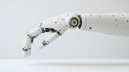 White robot arm isolated. 