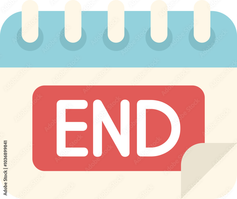 Poster simple vector illustration of a calendar page showing the end of the month