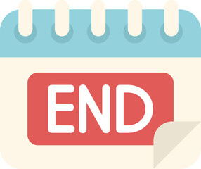 Simple vector illustration of a calendar page showing the end of the month