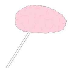 Vector illustration of a brain-shaped candy, perfect for Halloween-themed designs, decorations, and spooky projects.