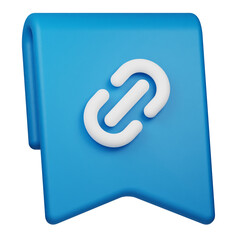 bookmark link 3d icon isolated on the white background