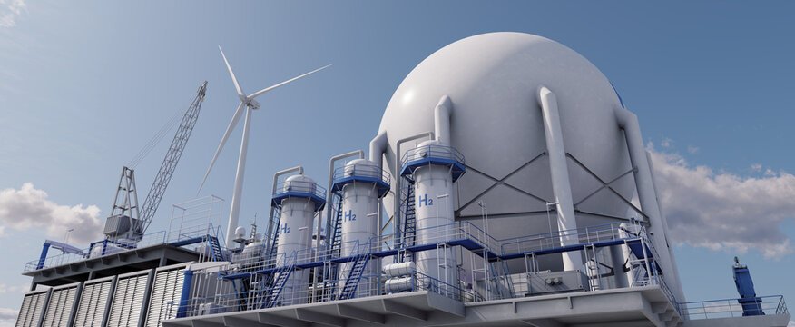H2 station split water into hydrogen and oxygen, producing green hydrogen without emitting greenhouse gases. The station operates by utilizing electricity generated from offshore wind farms.
