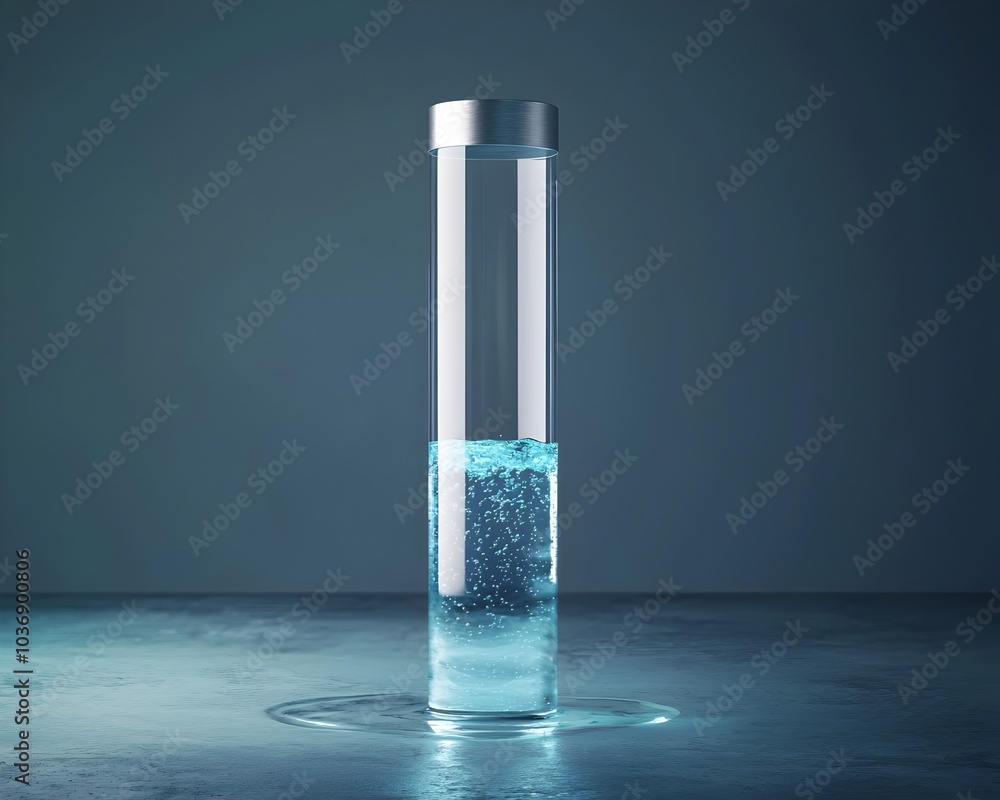 Poster progress bar filling with water symbolizing accumulation of resources or knowledge