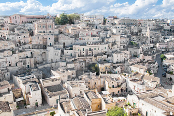 View of Sasso Barisano in the ancient town of Matera, Basilicata in Italy