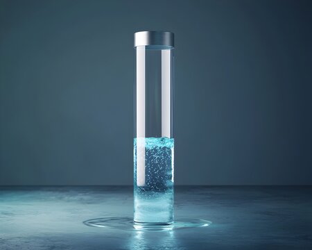 Progress Bar Filling with Water Symbolizing Accumulation of Resources or Knowledge