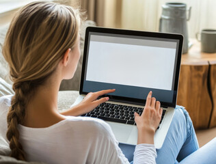 Engaging with the captivating website of the day while relaxing at home in a cozy setting