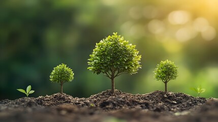 Gradual Growth Tree Sapling to Mature Tree with Loading Bar Concept