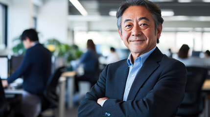 腕組をする日本人ビジネスマン01