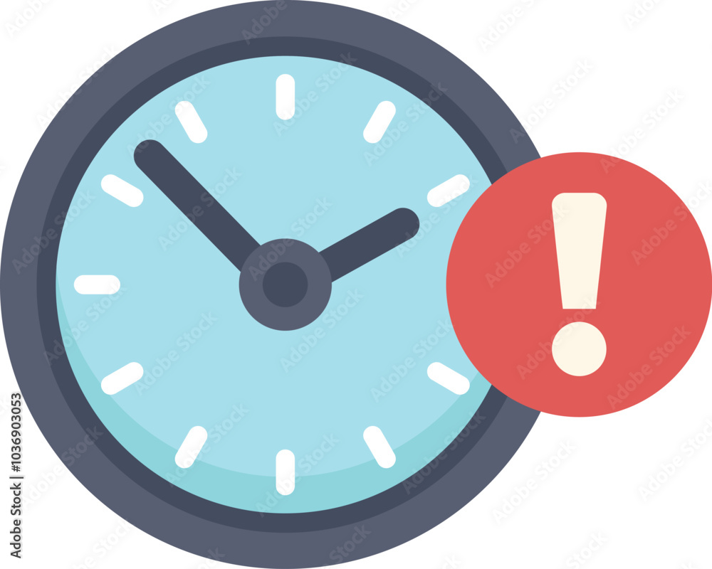 Poster clock is showing the time limit with an exclamation point alerting about a deadline