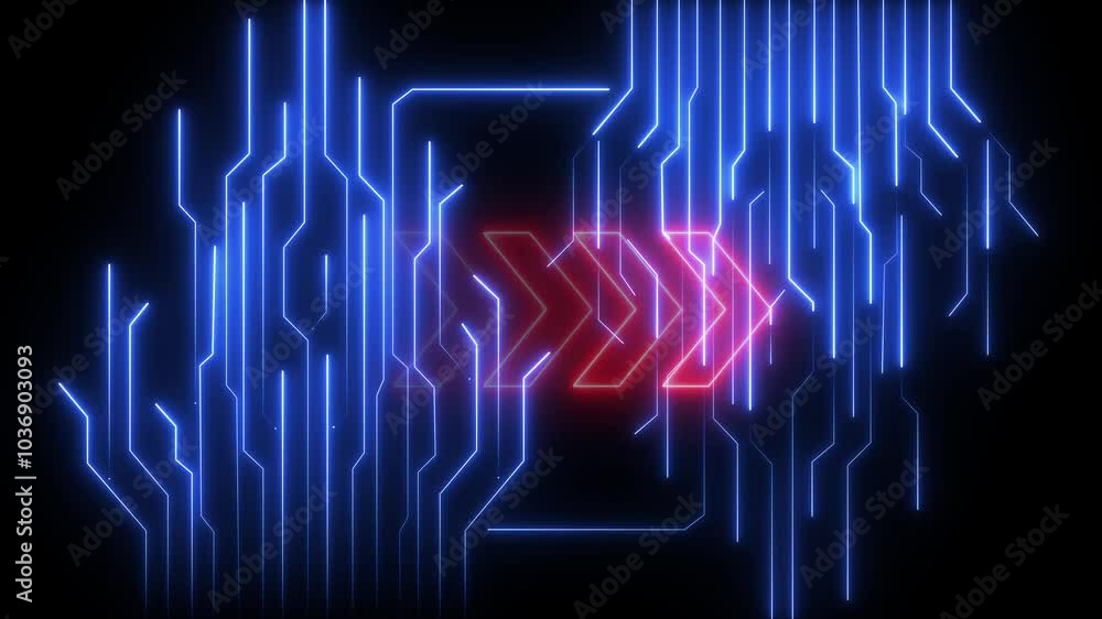 Poster technology background with direction arrow animation.