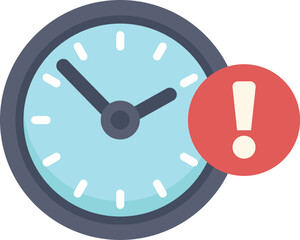 Clock is showing the time limit with an exclamation point alerting about a deadline