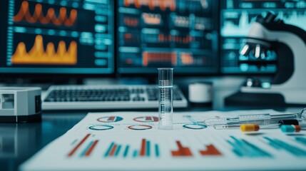 Exploring the intersection of data and science visualizing research findings with advanced statistical tools and laboratory equipment