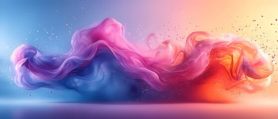 Fototapeta premium A mesmerizing swirl of colorful smoke in vibrant pink, blue, and orange tones, creating a dreamy and ethereal atmosphere. Perfect for backgrounds and artistic projects.