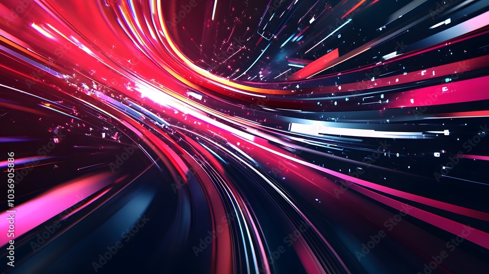 Wall mural automation concept with abstract high speed technology
