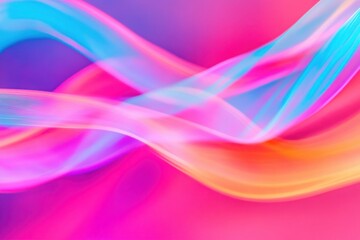 Energetic futuristic motion with smooth flowing neon waves, vibrant colors in a dynamic digital landscape, captivating and immersive experience.