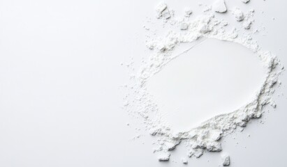 Pristine, pending powder, white background