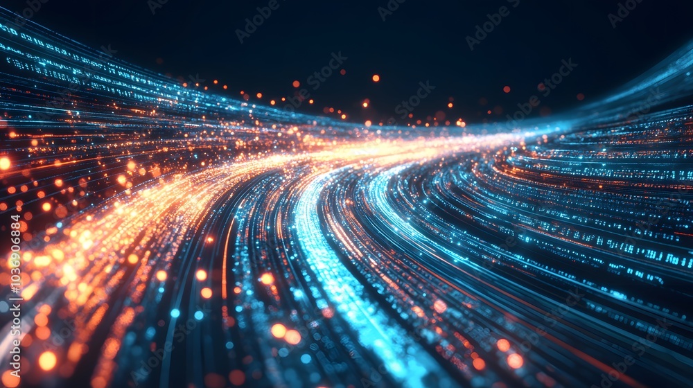 Wall mural automation concept with abstract high speed technology