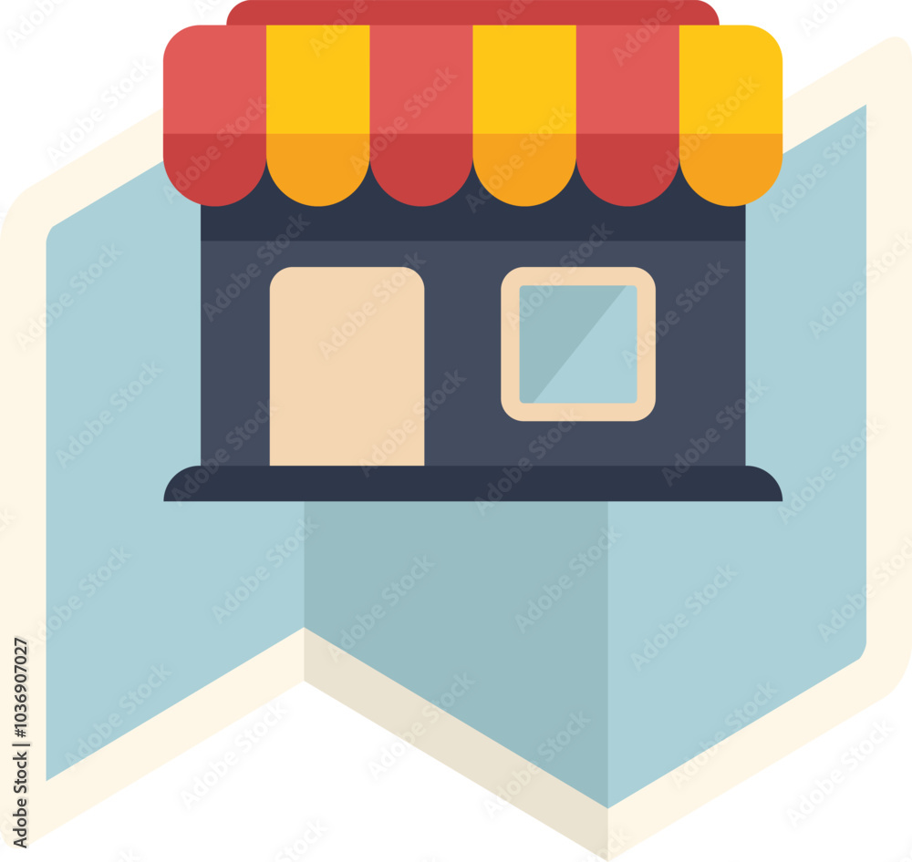 Aufkleber store is standing on a map, representing finding businesses in a specific location