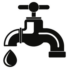 Water Faucet silhouette Icon vector illustration 