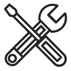 Repair service icon. Wrench and screwdriver vector illustration 