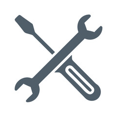 Repair service icon. Wrench and screwdriver vector illustration 