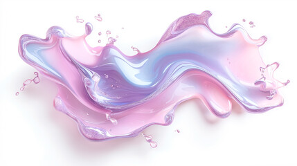 Naklejka premium holographic 3d abstract waves in pastel colors