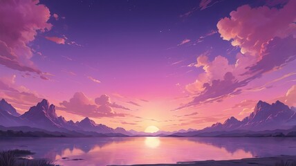 sunset in the mountains