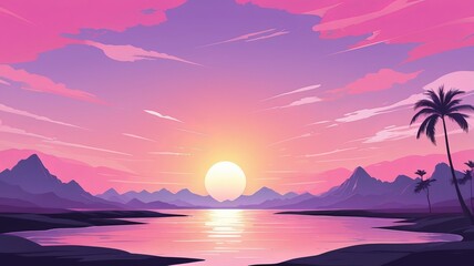 sunset in the mountains