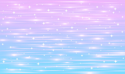Pink-blue delicate romantic sea background with stars and highlights.