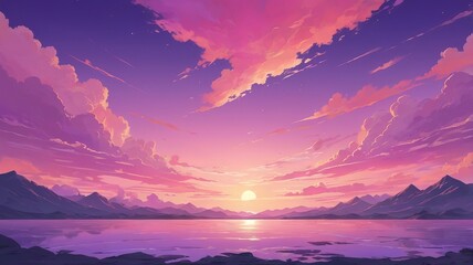 sunset in the mountains