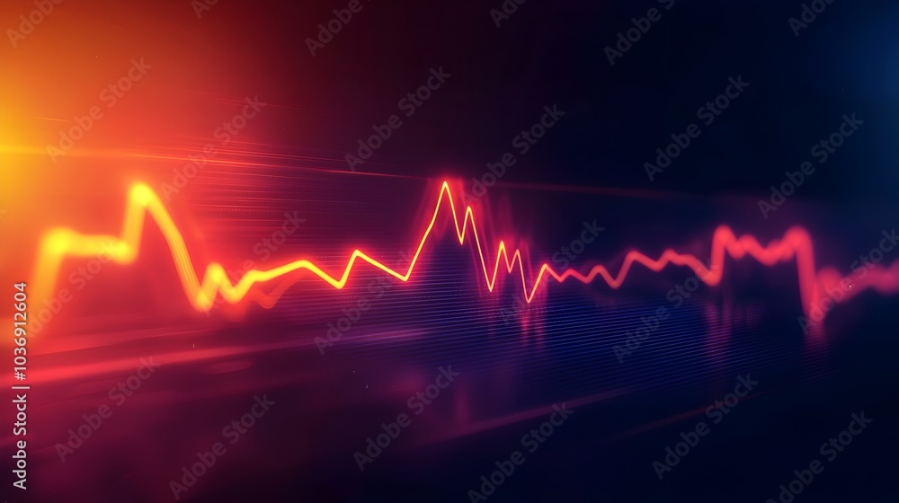 Poster heartbeat driven progress bar symbolizing steady growth and development