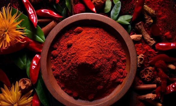 chilli powder on background