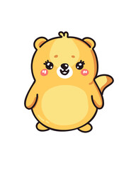 Yellow cartoon cute animal in children's style