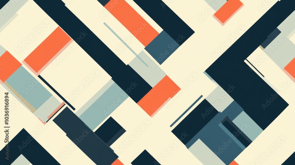 Poster Abstract geometric pattern featuring stripes and lines Seamless background with a minimalist lattice graphic design