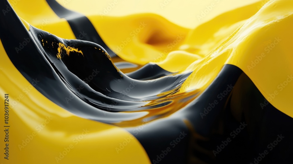 Poster 3d rendering of an abstract background with black and yellow tones