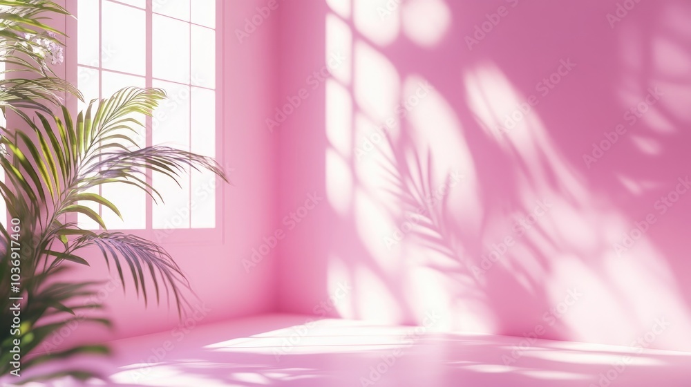 Poster 3d rendering of an abstract pink color gradient studio background for product presentation featuring