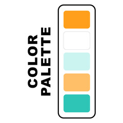 Seamless pattern. Vector illustration with palette. Color matching palette. Fashion Trend Color guide palette. RGB HEX color guide Swatch Catalog Collection. Beach summer ocean. An example of a color 