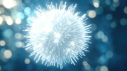 Fototapeta premium 3D cartoon depiction of a white firework ball for Halloween Christmas and New Year
