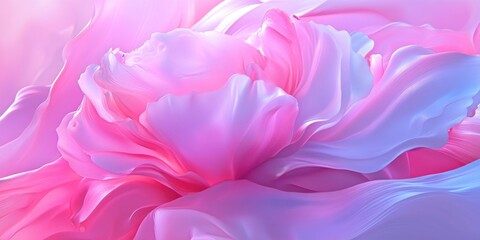 Obraz premium Close-up of pink peony flower petals against a soft pink backdrop, Close-up of pink peony flower petals on soft pink background
