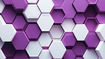 Hexagon Honeycomb Wall In White And Violet Close Up Image With Space For Text Modern Wallpaper And Decoration With Honeycomb Geometric Background